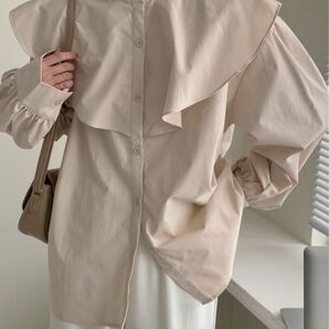 【極美品】ABITOKYO スタンドネック フリルチュニックシャツ 完売品