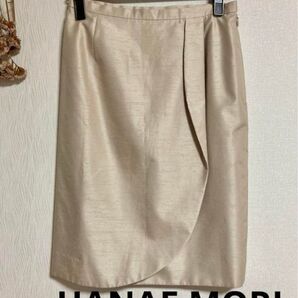 極美品 ◆ HANAE MORI ハナエモリ ◆ ラップ風 タフタ スカート サイズ40
