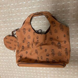 THE SHOP 布地トートバッグ テラコッタ柄