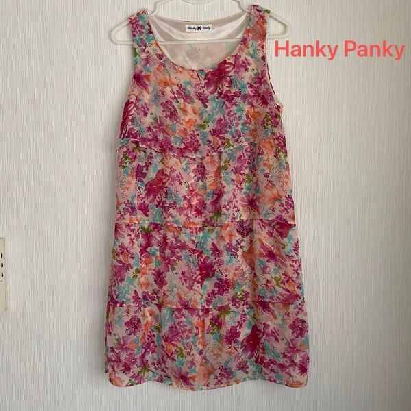 【Hanky Panky】 花柄が可愛いチュニック ワンピース ノースリーブ