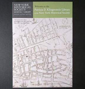 【AIKU-YA】ニューヨーク 地図 マンハッタン ダウンタウン1755年ニューヨーク歴史協会パンフレット ジャンクジャーナル素材にも コラージュ