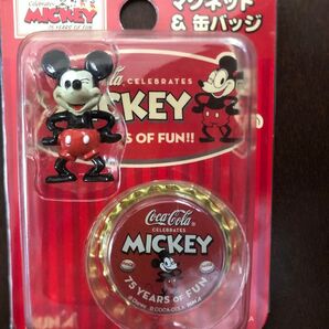 【新品】Mickeyマグネット&缶バッジ(オールドミッキー)
