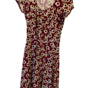 ワンピース 花柄 半袖 花柄ワンピース 赤茶系 エジェリ EGERIE フランス製