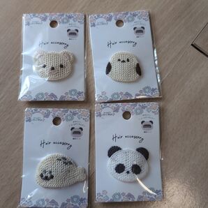 セリア コームピン しろいいきもの 4点セット