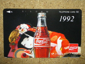 cola・近畿コカコーラ　1992　羽子板　未使用　50度数　テレカ