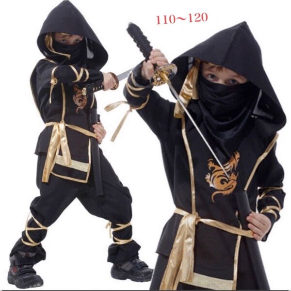 ラスト★ハロウィン 仮装 男の子 忍者 コスプレ 衣装 キッズ 上下セット110〜120