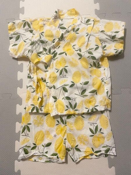 甚平 レモン柄 95cm キッズ