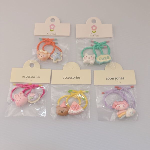 5個セット ヘアゴム こども ベビー アクセサリー ゴム 可愛い カラフル 七五三 お宮祭り 髪飾 子供髪留め 小学生 幼稚園①