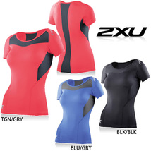 ★処分 2XU/ツータイムズユー COMPRESSION SHORT SLEEVE TOP BLU/GRY Women's XS WA2269a_画像4