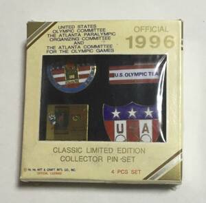 Classic Limited Edition Collector Pin Set Authentic Olympic Games 1996 USA アトランタ オリンピック ピンバッジ 4個セット USA 五輪