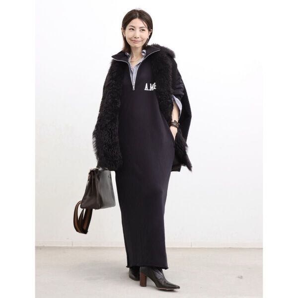 【AMERICANA】Half Zip Sweat Onepiece