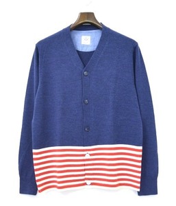 Mr. GENTLEMAN (ミスタージェントルマン) 2-COLORED BORDER CARDIGAN 2カラー ボーダーカーディガン ニット KNIT MISTERGENTLEMAN L