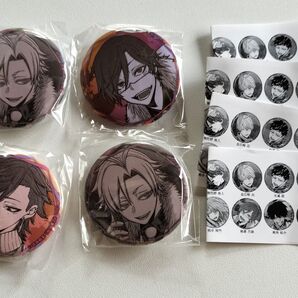 4種類 カプセルトイ カプセル 説明書 4枚付き 桃源暗鬼 缶バッジ バッジ