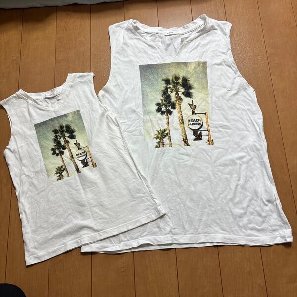 親子コーデ ベイフロー ノースリーブ ホワイト タンクトップ