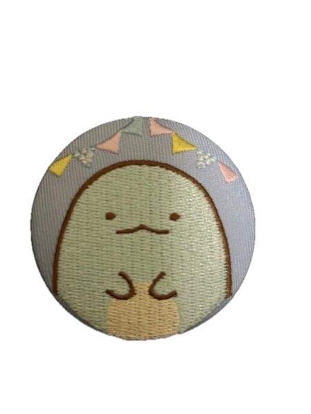 すみっコぐらし刺繍缶バッジ とかげ ブルー