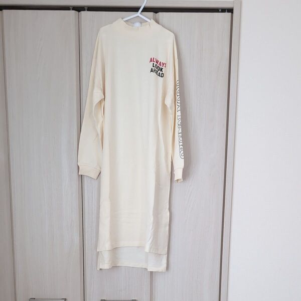 ZARA ワンピース 134cm 新品 タグ付き カットソー 長袖 ロング 女の子 カジュアル ロゴ