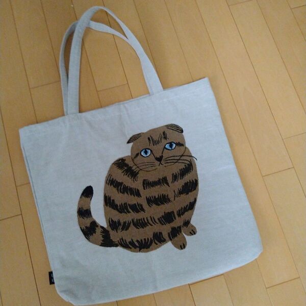 超美品ねこトートバッグ!ヨーロッパ製コード刺繍バッグ