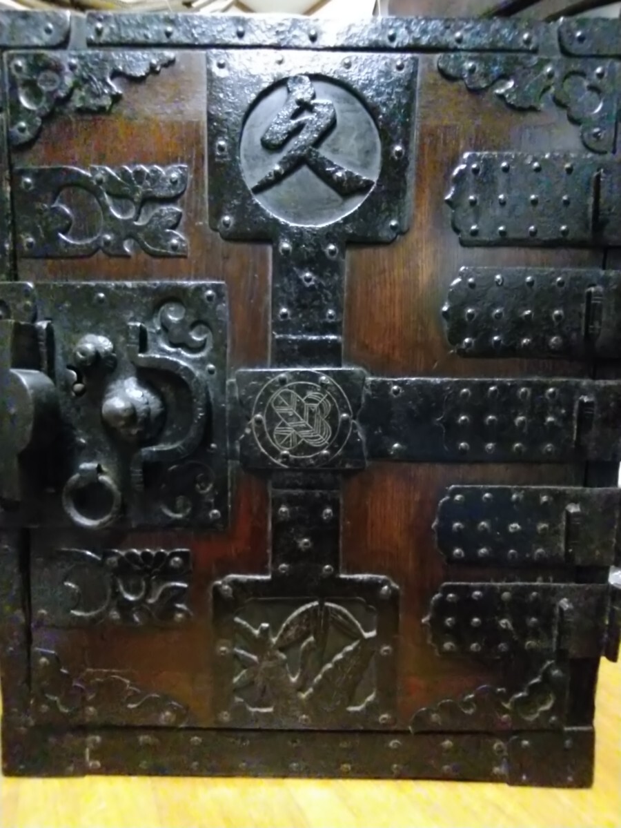 時代船箪笥 鍵付 小型箪笥 帳場箪笥 舟箪笥 古民具 箪笥 銭箱