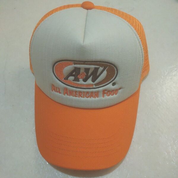 A&W メッシュキャップ 沖縄 帽子 オレンジ【入手困難】