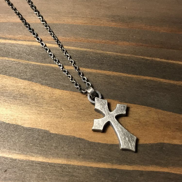 Silver accessories handmade cross Swarovski turquoise blue simple pendant necklace cross with chain, Men's Accessories, pendant, Silver