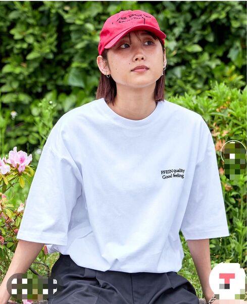 【FFEIN(フェイン)】ワンポイントロゴ刺繍 TEE / ビックシルエット ブランドロゴ