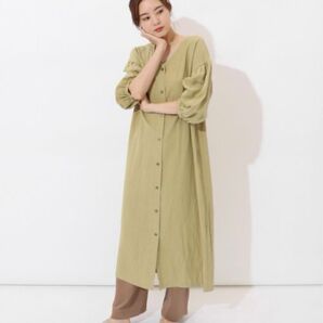 新品22000円 バックリボン ロングシャツワンピース