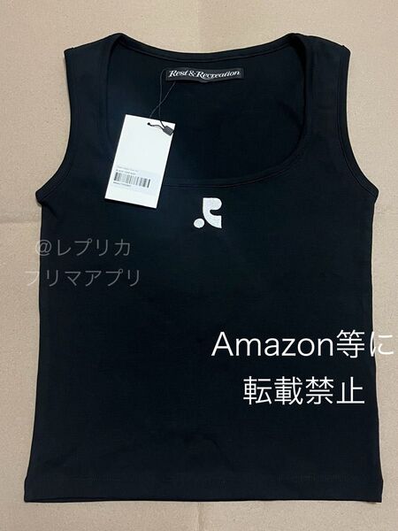 rest&recreation WIDE U-NECK タンクトップ r&r ブラック 黒 トップス