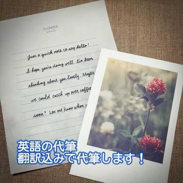 代筆 英語の手紙(翻訳付き)/手書き