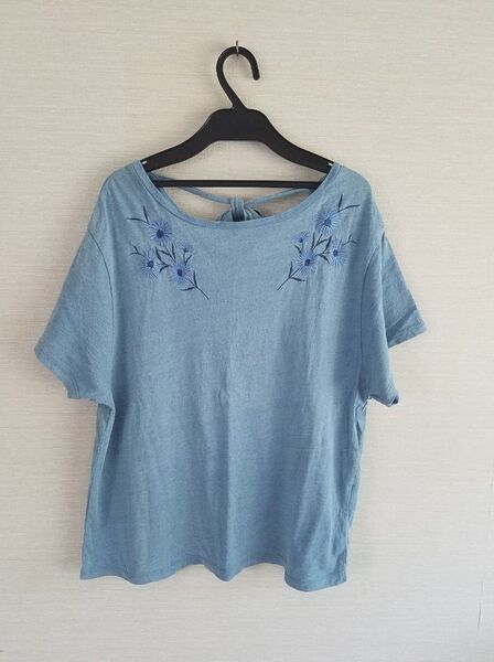 ニコアンド半袖刺繍カットソー☆半袖Tシャツ☆大人気☆送料無料☆送料込み☆