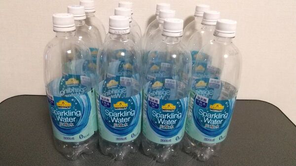 空容器 イオントップバリュ炭酸水1000mlペットボトル12本