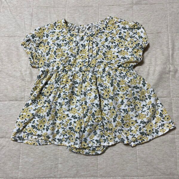 juo 80cm 半袖ワンピース ロンパース 花柄 韓国 ベビー服 女の子 ジュオ テータテート フタフタ しまむら バースデイ