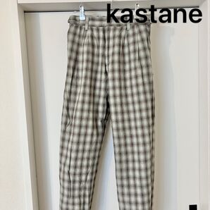 kastane チェックパンツ ボトム テーパードパンツ チェック柄 パンツ