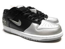 国内正規品 Supreme Nike SB Dunk Low Black 26.5cm 新品未使用 紙タグ キーホルダー Box LogoブラックMetallic Silverシルバー 銀 黒US8.5_画像5