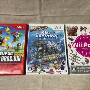 Wii ソフト マリオブラザーズ・Wii Party・ゴーバケーション 3作品セット