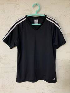 c1149 adidas■アディダス 半袖Tシャツ 三本線 パフォーマンスロゴ■黒×白ライン Ｌ■ゆうパケお手軽210ゆうパックお手軽60レタパ510