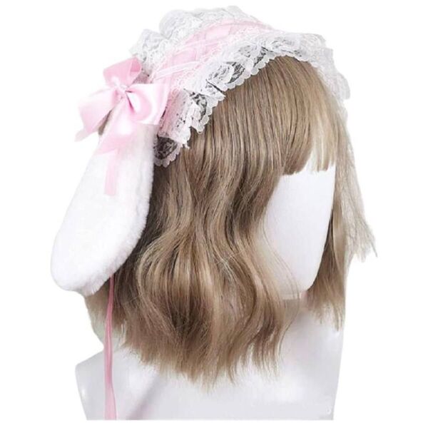 カチューシャ ヘッドドレス うさ耳 ロップイヤー ロリータ ゆめかわ コスプレ