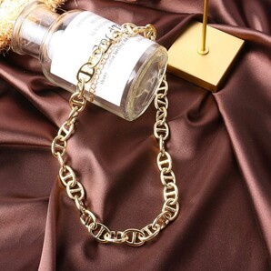 かっこいい ストリート チェーンネックレス ユニセックス 韓国 ゴールド