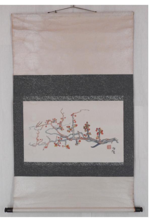 [Œuvre authentique] 《Parchemin suspendu》Itoku Tagaya Tsuruumedoki Peinture abstraite Peintre occidental Fukuoka, peinture, Peinture japonaise, fleurs et oiseaux, oiseaux et bêtes