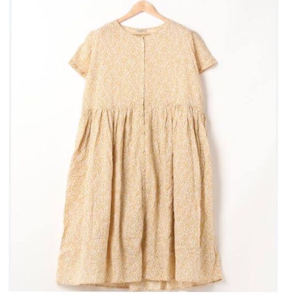 Samansa Mos2 サマンサモスモス リップル花柄ワンピース