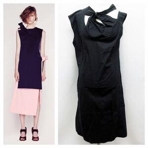 Реальная цветочная лента Marni Avid Asymmetry Decormed Eleve Dress 40 Black