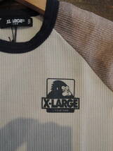 X-LARGE エクストララージ XLARGE Kids ソデ配色ワッフル L/S Tシャツ ベージュ 120 最新人気商品　送料込　 値下げしました！_画像2