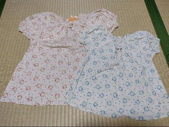 ◆姉妹おそろいコーデ conono リース花柄ギャザーブラウス 95 120