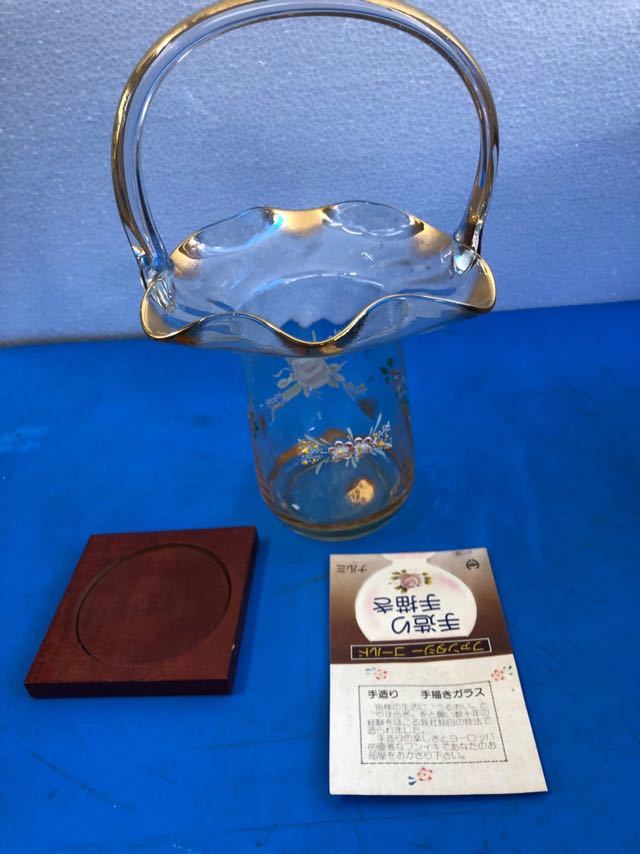 شحن مجاني مزهرية زهرة نارومي الزجاجية المصنوعة يدويًا والمرسومة يدويًا باللون الذهبي الخيالي N-409, أدوات المائدة, حسب العلامة التجارية, نارومي