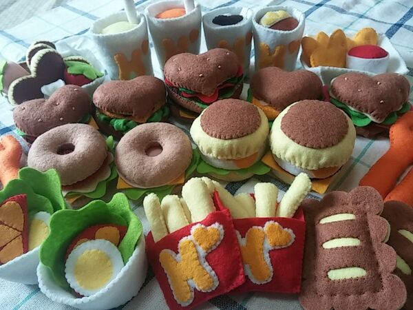 フェルトままごと ハンバーガー贅沢セット