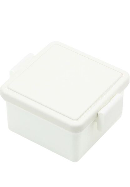 ジェルクール square 保冷剤一体型 四角 ランチボックス お弁当箱 ミルクホワイト 11×9.4×5.5cm 220ml