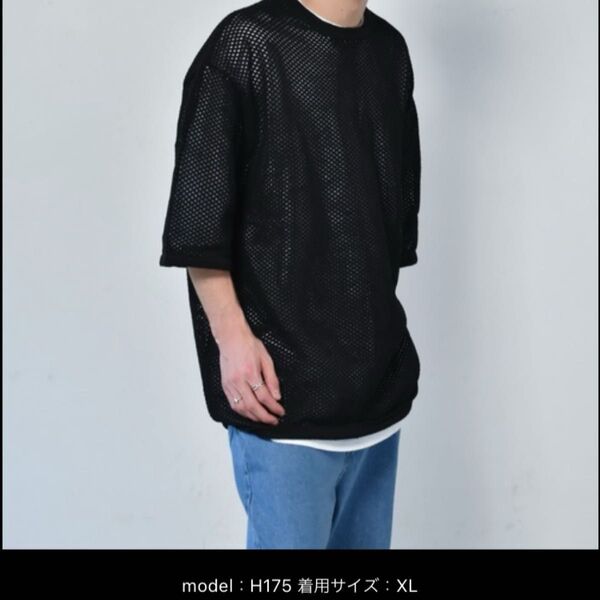未使用 メッシュニット Tシャツ 半袖 カットソー Mサイズ