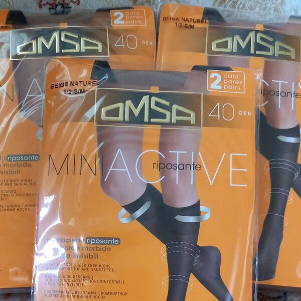 2足セット×3 OMSA /オムサriposanteMINIACTIVE 40イタリアインポートショートストッキング40デニール
