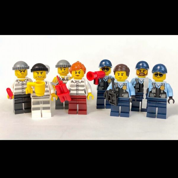 【新品】レゴ シティ 警察官と泥棒のミニフィギュア 8体セット おまけパーツ付き