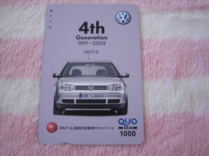 即決★未使用品★フォルクスワーゲン ゴルフ クオカード１０００円分★４th 1997～2003