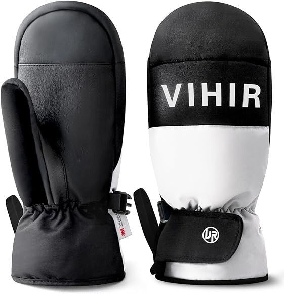 【最終値下げ】Vihir スキーグローブ 手袋 スマホ対応 L ホワイト 紐付き グローブ